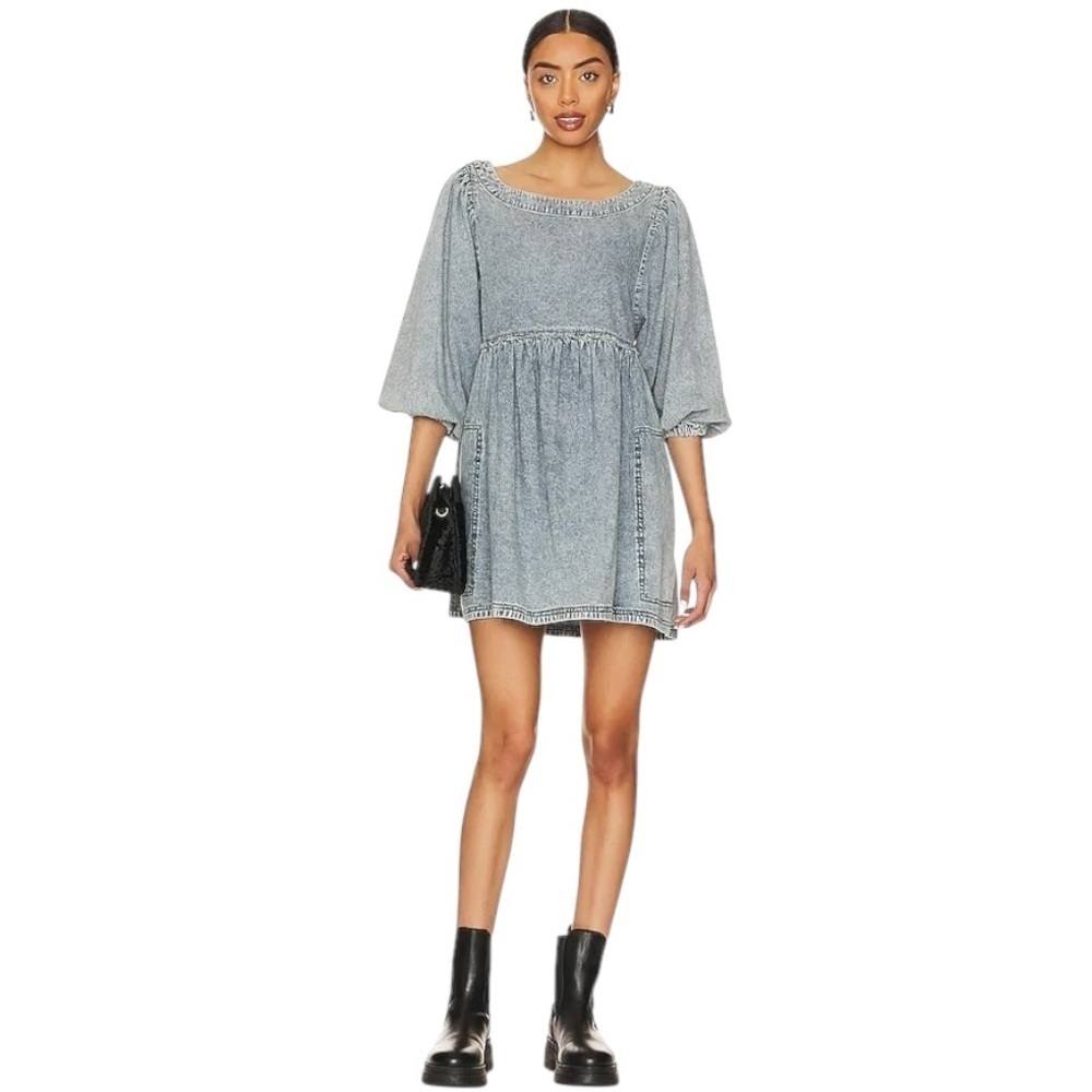 FREE PEOPLE Revolve Get Obsessed Mini Dress Babydoll
Acidlight Blue Size XS S